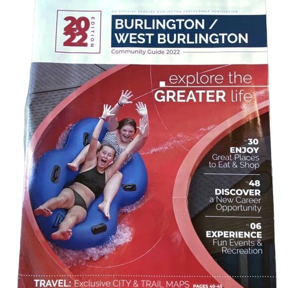 Burlington West Burlington Community Guide 2022 Edition Travel City Trail Maps - Picture 1 of 5